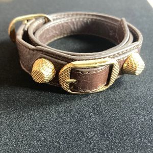 Balenciaga Leather Arena Triple Tour Wrap Bracelet